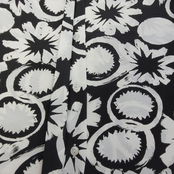 VINTAGE Satin Abstract Print Blouse - Picture 9 of 11